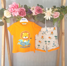 Load image into Gallery viewer, Bright and colourful two piece shorts and t-shirt for your little boy