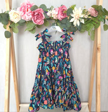 Load image into Gallery viewer, Girls Tropical Bow Shoulder Dress