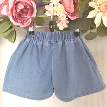 Load image into Gallery viewer, Girls Pleated Denim Shorts