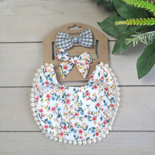 Load image into Gallery viewer, Personalised Baby Bib and Matching Bow Headband