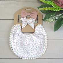 Load image into Gallery viewer, Personalised Baby Bib and Matching Bow Headband