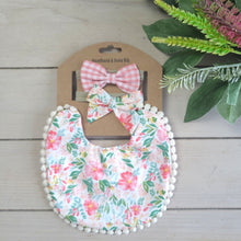 Load image into Gallery viewer, Personalised Baby Bib and Matching Bow Headband
