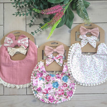 Load image into Gallery viewer, Personalised Baby Bib and Matching Bow Headband