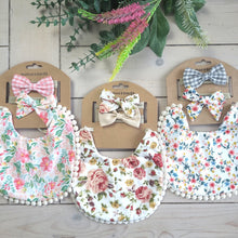 Load image into Gallery viewer, Personalised Baby Bib and Matching Bow Headband