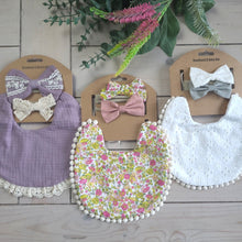Load image into Gallery viewer, Personalised Baby Bib and Matching Bow Headband