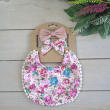 Load image into Gallery viewer, Personalised Baby Bib and Matching Bow Headband