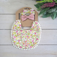 Load image into Gallery viewer, Personalised Baby Bib and Matching Bow Headband