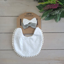 Load image into Gallery viewer, Personalised Baby Bib and Matching Bow Headband