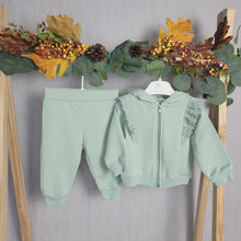 Load image into Gallery viewer, Baby Girls Green Jogger Set