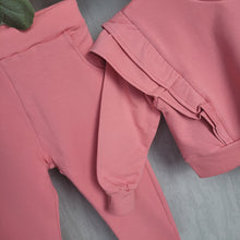 Load image into Gallery viewer, Girls Pink Frill Jogger Set