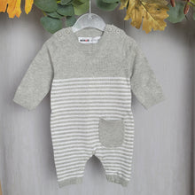 Load image into Gallery viewer, Minoti|Grey Stripe Knit Romper