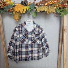 Load image into Gallery viewer, Beige, Brown and Indigo Check Shacket