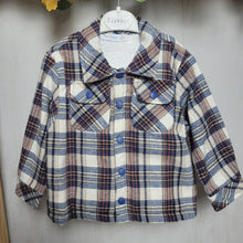 Load image into Gallery viewer, Beige, Brown and Indigo Check Shacket