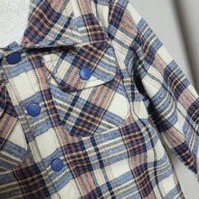 Load image into Gallery viewer, Beige, Brown and Indigo Check Shacket