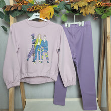 Load image into Gallery viewer, Girls 2 Piece Lilac Legging Set|Funky