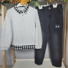 Load image into Gallery viewer, Boys 2-Piece Sweatshirt and Denim Pants Set