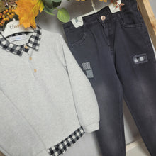 Load image into Gallery viewer, Boys 2-Piece Sweatshirt and Denim Pants Set