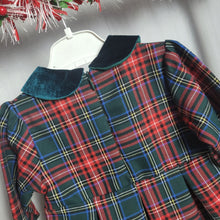 Load image into Gallery viewer, Green Traditional Christmas Plaid Dress