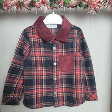 Load image into Gallery viewer, Boys Red Plaid Flannel Shirt