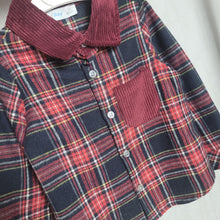 Load image into Gallery viewer, Boys Red Plaid Flannel Shirt