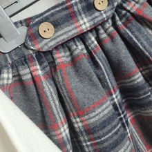 Load image into Gallery viewer, Girls 2 Piece Grey and Red Plaid Skirt and Top Set