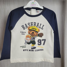 Load image into Gallery viewer, Minoti|Raglan Sleeve Teddy T-Shirt-Navy