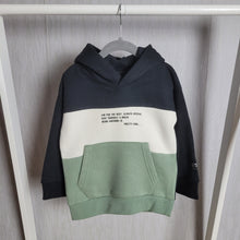 Load image into Gallery viewer, Minoti|Fleece Lined Colourblock Hoodie-Green