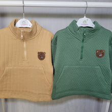 Load image into Gallery viewer, Boys Bear 1/4 zip Sweatshirt