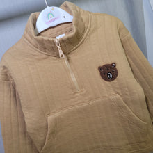 Load image into Gallery viewer, Boys Bear 1/4 zip Sweatshirt