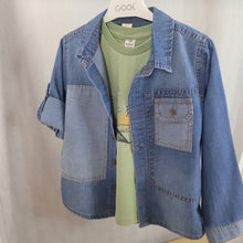 Load image into Gallery viewer, Boy Denim Shirt and Khaki T-Shirt Set