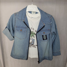 Load image into Gallery viewer, Boy Denim Shirt and White T-Shirt Set
