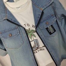 Load image into Gallery viewer, Boy Denim Shirt and White T-Shirt Set