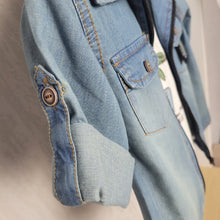 Load image into Gallery viewer, Boy Denim Shirt and White T-Shirt Set