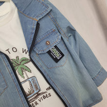 Load image into Gallery viewer, Boy Denim Shirt and White T-Shirt Set