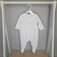 Load image into Gallery viewer, Baby Unisex Smocked "Chicks" Velour All In One