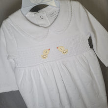 Load image into Gallery viewer, Baby Unisex Smocked "Chicks" Velour All In One