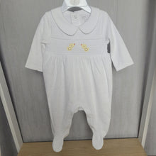 Load image into Gallery viewer, Baby Unisex Smocked "Chicks" Velour All In One