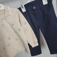 Load image into Gallery viewer, Baby Boys Neutral Polo Shirt and Navy Chinos