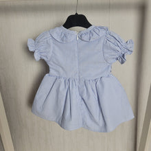 Load image into Gallery viewer, Baby Girls Blue Striped Smock Dress