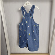 Load image into Gallery viewer, Baby Girls Denim Floral Dungarees