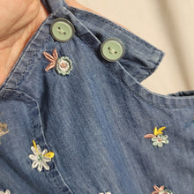 Load image into Gallery viewer, Baby Girls Denim Floral Dungarees