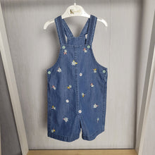 Load image into Gallery viewer, Baby Girls Denim Floral Dungarees