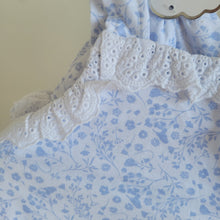 Load image into Gallery viewer, Baby Girls Blue Floral Romper & Hat Set