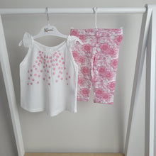 Load image into Gallery viewer, Girls Floral Pink and White Summer Legging Set