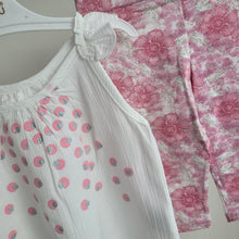 Load image into Gallery viewer, Girls Floral Pink and White Summer Legging Set