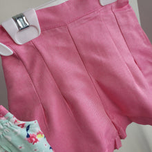 Load image into Gallery viewer, Girls Pink and Mint Shorts and Blouse Set