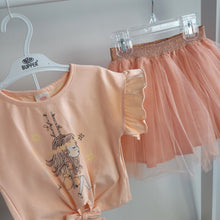 Load image into Gallery viewer, Girls Peach Tulle Skirt and Top Set