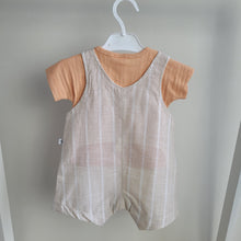 Load image into Gallery viewer, Baby Boys Neutral Stripe Dungaree Set