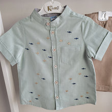 Load image into Gallery viewer, Boys Neutral Grandad Shirt and Shorts Set