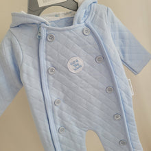 Load image into Gallery viewer, Baby Boys Quilted and Hooded Pramsuit
